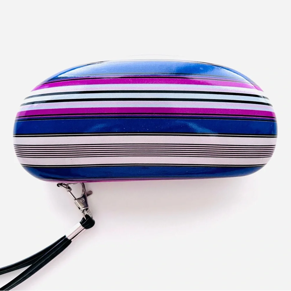 Nanette Lepore Clam Shell Hard Shell Glasses Case w/ Wristlet Strap - NWOT